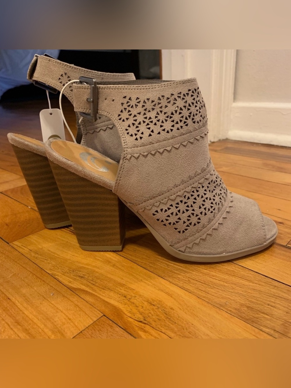 Open toe booties